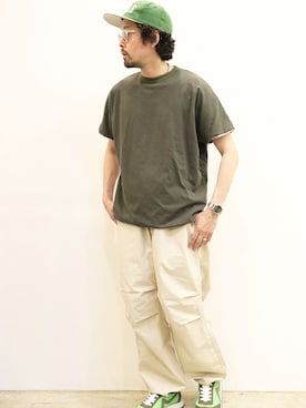 「NECESSARY or UNNECESSARY（ネセサリーオアアンネセサリー）のアイテム（トップス）」を使った、nakajiさん（メンズ・168cm）の夏コーディネート