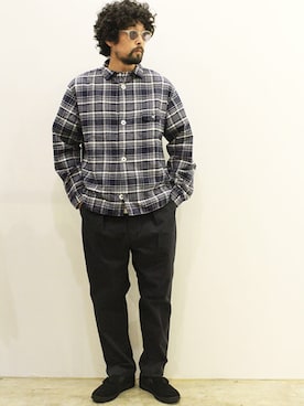 「MANEBU（マネブ）のアイテム」を使った、nakajiさん（メンズ・168cm）の秋コーディネート