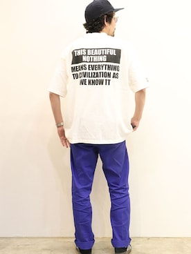 「NECESSARY or UNNECESSARY（ネセサリーオアアンネセサリー）のアイテム（パンツ）」を使った、nakajiさん（メンズ・168cm）の夏コーディネート