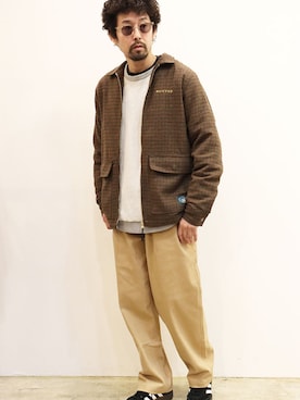 「アイテム（カバーオール）」を使った、nakajiさん（メンズ・168cm）の春コーディネート