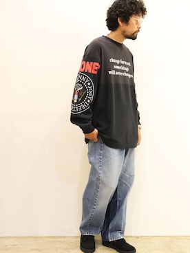 「MANEBU（マネブ）のアイテム」を使った、nakajiさん（メンズ・168cm）の秋コーディネート