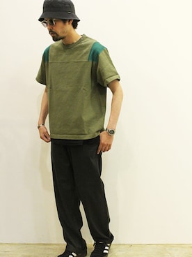 「THE FABRICのアイテム」を使った、nakajiさん（メンズ・168cm）の夏コーディネート