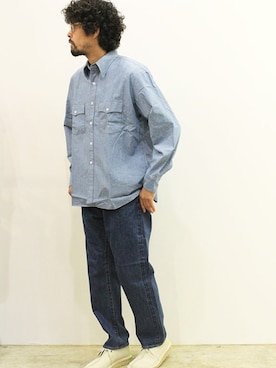 「アイテム（モカシン/デッキシューズ、ホワイト系）」を使った、nakajiさん（メンズ・168cm）の夏コーディネート
