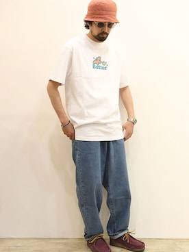 「アイテム（モカシン/デッキシューズ）」を使った、nakajiさん（メンズ・168cm）の夏コーディネート