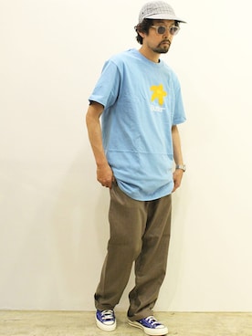 「THE COLORのアイテム」を使った、nakajiさん（メンズ・168cm）の夏コーディネート