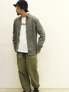 「THE FABRICのアイテム」を使った、nakajiさん（メンズ・168cm）の秋コーディネート