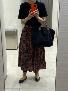 「アイテム（レインシューズ、パープル系）」を使った、mimiさん（レディース・154cm）の秋コーディネート