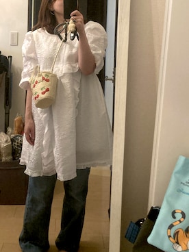 「ZARA（ザラ）のアイテム（かごバッグ）」を使った、AYA★さん（レディース・157cm）の春コーディネート