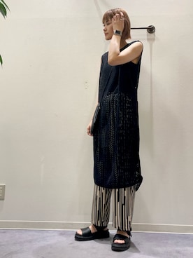 「Bou Jeloud（ブージュルード）のアイテム（ワンピース/ドレス）」を使った、ウエダマナミさん（レディース・167cm）の夏コーディネート