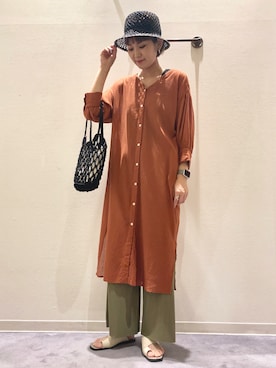 「Bou Jeloud（ブージュルード）のアイテム（ワンピース/ドレス）」を使った、ウエダマナミさん（レディース・167cm）の夏コーディネート
