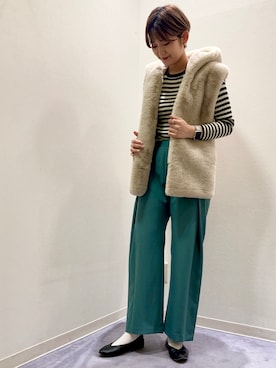 「Bou Jeloud（ブージュルード）のアイテム（その他アウター）」を使った、ウエダマナミさん（レディース・167cm）の秋コーディネート