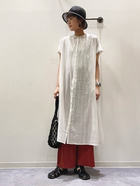 「Bou Jeloud（ブージュルード）のアイテム（ワンピース/ドレス）」を使った、ウエダマナミさん（レディース・167cm）の夏コーディネート