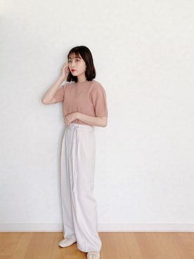 「apres jour（アプレジュール）のアイテム（バレエシューズ）」を使った、𝘮𝘢𝘴𝘩𝘶さん（レディース・160cm）の夏コーディネート