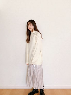 「CLEA（クレア）のアイテム（ブーツ）」を使った、𝘮𝘢𝘴𝘩𝘶さん（レディース・160cm）の秋コーディネート