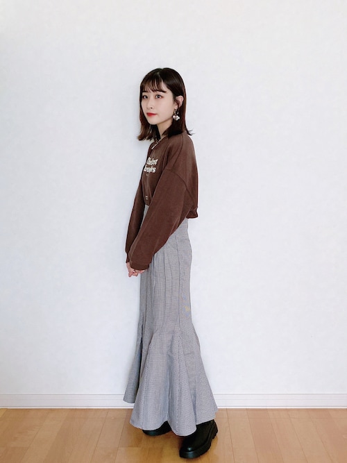 GRL（グレイル）の「千鳥柄マーメイドロングスカート（スカート