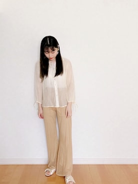 「destin（デスティン）のアイテム」を使った、𝘮𝘢𝘴𝘩𝘶さん（レディース・160cm）の夏コーディネート