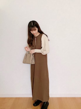 「CLEA（クレア）のアイテム（ブーツ）」を使った、𝘮𝘢𝘴𝘩𝘶さん（レディース・160cm）の秋コーディネート