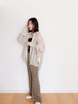 「CLEA（クレア）のアイテム（パンツ）」を使った、𝘮𝘢𝘴𝘩𝘶さん（レディース・160cm）の夏コーディネート