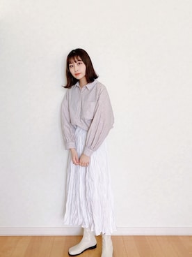「HOTPING（ホッピン）のアイテム」を使った、𝘮𝘢𝘴𝘩𝘶さん（レディース・160cm）の春コーディネート
