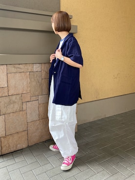 「CPCM」｜「アイテム（カーゴパンツ）」を使った、mo_moさん（レディース・158cm）の夏コーディネート