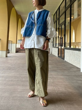 「SLOBE IENA（スローブイエナ）のアイテム（サンダル）」を使った、mo_moさん（レディース・158cm）の夏コーディネート