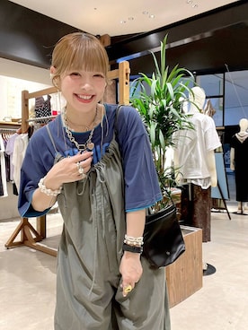 「アイテム（オールインワン・サロペット）」を使った、みきてぃ24さん（レディース・158cm）の夏コーディネート
