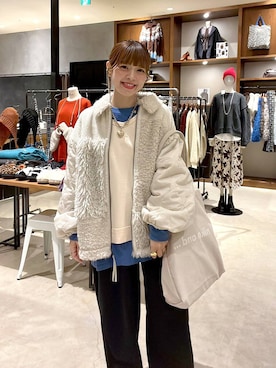 「アイテム（ブルゾン、ベージュ系）」を使った、みきてぃ24さん（レディース・158cm）の冬コーディネート