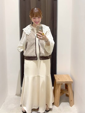 「niko and...（ニコアンド）の5SETリング / ステンレス（リング、イエロー系）」を使った、みきてぃ24さん（レディース・158cm）の秋コーディネート