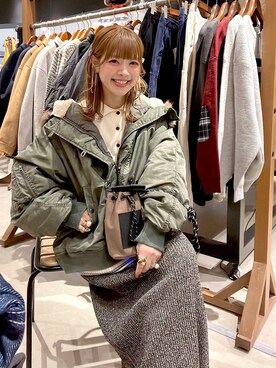 「アイテム（バレッタ/ヘアクリップ）」を使った、みきてぃ24さん（レディース・158cm）の冬コーディネート