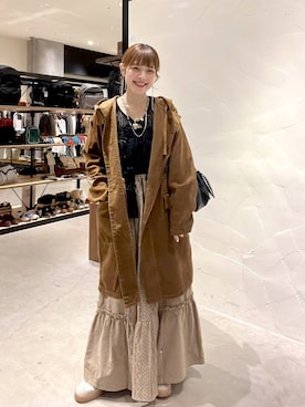 「アイテム（ミリタリージャケット）」を使った、みきてぃ24さん（レディース・158cm）の秋コーディネート
