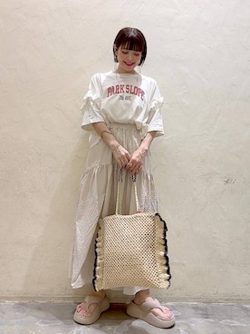 「niko and...（ニコアンド）のアイテム」を使った、みきてぃ24さん（骨格ウェーブ・レディース・158cm）の夏コーディネート