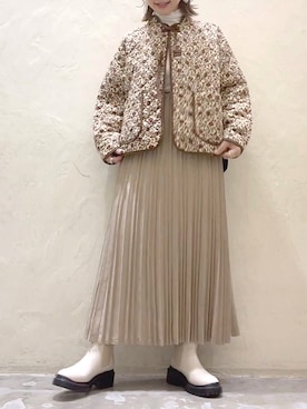 「ニコアンド」｜「アイテム（ブルゾン）」を使った、みきてぃ24さん（レディース・158cm）の秋コーディネート