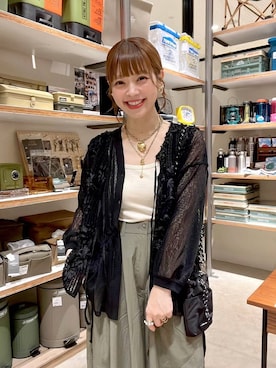 「アイテム（カーディガン/ボレロ）」を使った、みきてぃ24さん（レディース・158cm）の夏コーディネート