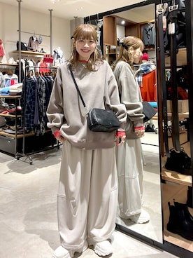 「niko and...（ニコアンド）のボリュームソールスニーカー（スニーカー）」を使った、みきてぃ24さん（レディース・158cm）の冬コーディネート