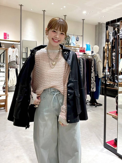 セール】ウエーブ透かしボーダーニットプルオーバー（ニット/セーター