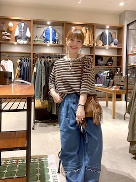 「niko and...（ニコアンド）の【NKJ 2025AW】REMAKE BARREL DENIM（デニムパンツ）」を使った、みきてぃ24さん（レディース・158cm）の夏コーディネート