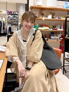「niko and...（ニコアンド）のアイテム（パーカー）」を使った、みきてぃ24さん（レディース・158cm）の夏コーディネート