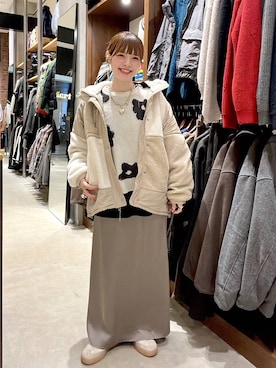 「体型カバー」｜「アイテム（ジャケット/アウター）」を使った、みきてぃ24さん（レディース・158cm）の冬コーディネート