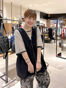 「アイテム（ベスト）」を使った、みきてぃ24さん（レディース・158cm）の夏コーディネート