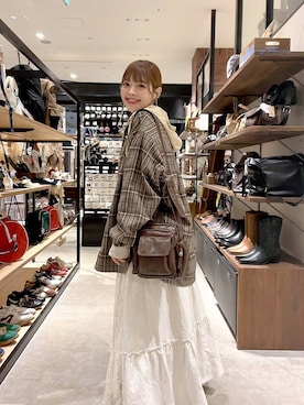 「niko and...（ニコアンド）のオリジナルPUマルチポケットショルダーバッグ（ショルダーバッグ）」を使った、みきてぃ24さん（レディース・158cm）の秋コーディネート