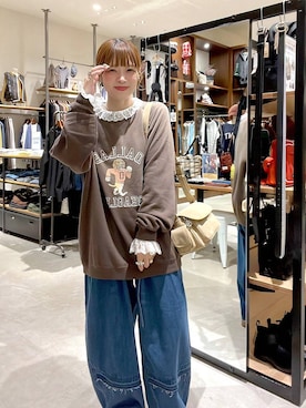 「niko and...（ニコアンド）の【NKJ 2025AW】REMAKE BARREL DENIM（デニムパンツ）」を使った、みきてぃ24さん（レディース・158cm）の秋コーディネート