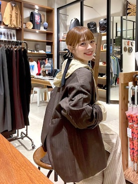 「niko and...（ニコアンド）のホヅホヅルーズジャケット（テーラードジャケット）」を使った、みきてぃ24さん（レディース・158cm）の秋コーディネート