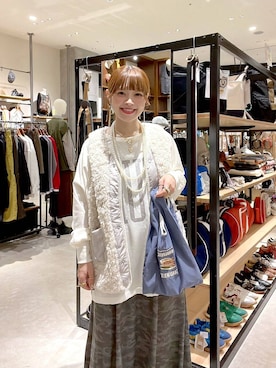 「LOWRYS FARM（ローリーズファーム）のパールタレンネックレス　249411（ネックレス）」を使った、みきてぃ24さん（レディース・158cm）の秋コーディネート