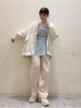 「niko and...（ニコアンド）のアイテム（MA-1）」を使った、みきてぃ24さん（骨格ウェーブ・レディース・158cm）の冬コーディネート