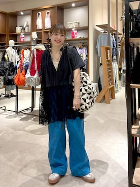「アイテム（チュニック）」を使った、みきてぃ24さん（レディース・158cm）の夏コーディネート