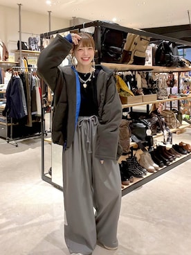 「niko and...（ニコアンド）のカシミヤ混配色ニットプルオーバー（ニット/セーター）」を使った、みきてぃ24さん（レディース・158cm）の秋コーディネート