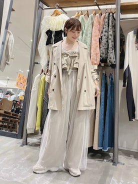 「niko and...（ニコアンド）のアイテム（トレンチコート）」を使った、みきてぃ24さん（レディース・158cm）の春コーディネート