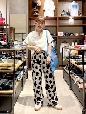 「niko and...（ニコアンド）のDRYクシュイージーパンツ（その他パンツ）」を使った、みきてぃ24さん（レディース・158cm）の夏コーディネート