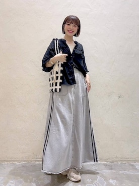 「niko and...（ニコアンド）のアイテム（アクセサリー）」を使った、みきてぃ24さん（骨格ウェーブ・レディース・158cm）の夏コーディネート