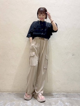 「niko and...（ニコアンド）のアイテム（パンツ）」を使った、みきてぃ24さん（骨格ウェーブ・レディース・158cm）の夏コーディネート